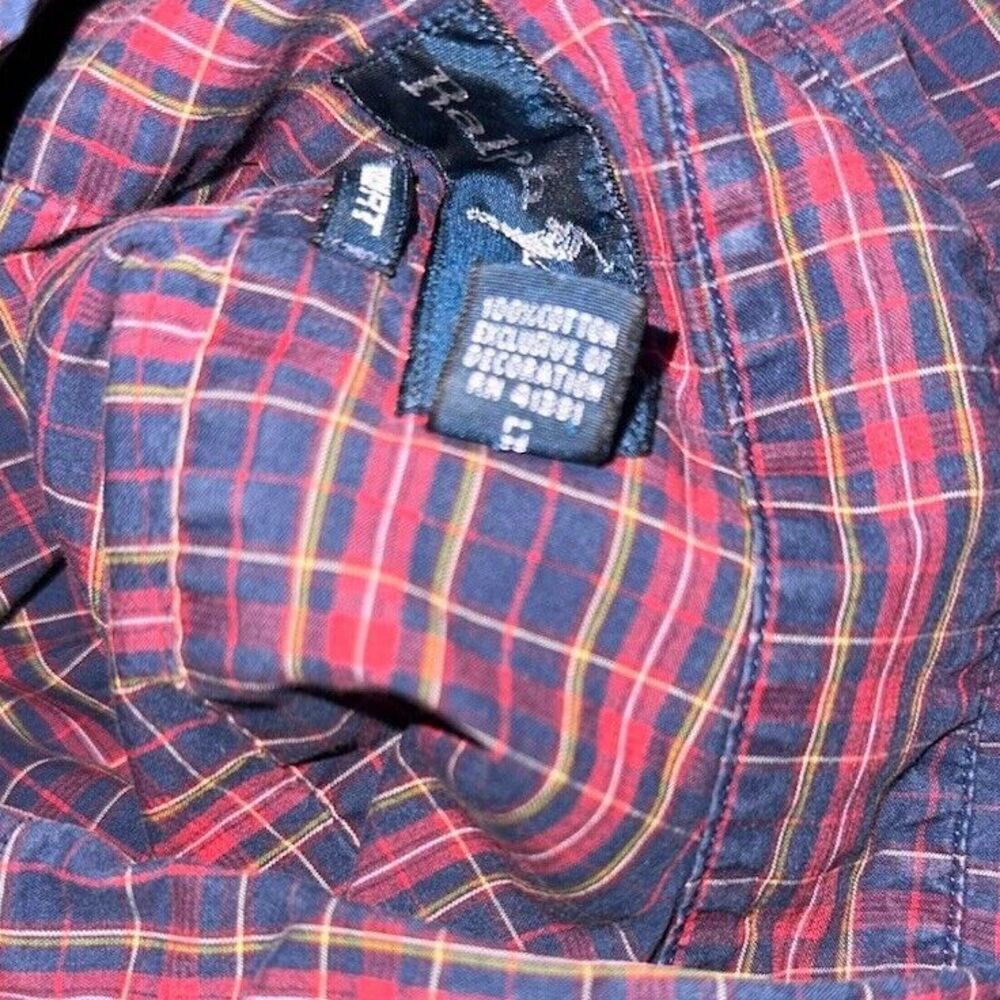 Polo Ralph Lauren Mens Long Sleeve Plaid Button Down Large‎ 100% Cotton Pocket - Picture 7 of 7